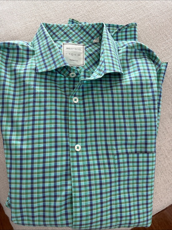 Billy Reid Other - Billy Reid Teal and Navy Plaid Button-Up Shirt